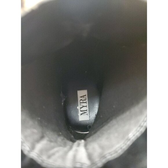 Myra Leopard Leather Inertia Boots Size 9 Lug Sole Boho 90's Y2K Grunge Hipster - Picture 11 of 12